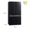 Kích thước tủ lạnh side by side Mitsubishi MR-LA78ER