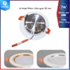 Đèn led âm trần đế mỏng đổi màu 7W viền bạc