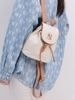Túi MLB Korea Monogram Jacquard Bucket Bag New York Yankess Cream