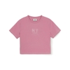 Áo Croptop MLB Women's Basic Coopers Logo Slim Crop Functional Short Sleeve T-Shirt New York Yankees Pink