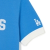 Áo Croptop MLB Korea Varsity Short Sleeve Knit Collar Tie LA Dodgers Blue