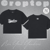 Áo Croptop MLB Korea Women's Basic Varsity Cultive New York Yankees Black