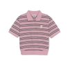 Áo Croptop MLB Women's Varsity Stripe Crop Collar T-Shirt Boston Red Sox Pink