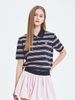 Áo Croptop MLB Women's Varsity Stripe Crop Collar T-Shirt Boston Red Sox Navy