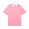 Áo Polo MLB Korea Varsity Shoulder Color Overfit Collar Cleveland Guardians Pink