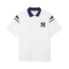 Áo Polo MLB Korea Varsity Shoulder Color Overfit Collar New York Yankees Ivory