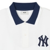 Áo Polo MLB Korea Varsity Shoulder Color Overfit Collar New York Yankees Ivory