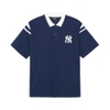 Áo Polo MLB Korea Varsity Shoulder Color Overfit Collar New York Yankees Navy