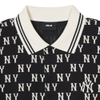 Áo Polo MLB Korea Classic Mono Front Pattern Collar New York Yankees Black