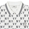 Áo Polo MLB Korea Classic Mono Front Pattern Collar New York Yankees Ivory