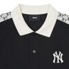 Áo Polo MLB Korea Mono Partial Pattern Collar New York Yankees Black