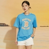 Áo Thun Basic Neon Logo Overfit Boston Red Sox N.Blue