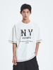 Áo Thun MLB Basic Coopers Logo Mega Overfit Functional Short Sleeve T-Shirt New York Yankees Ivory