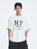 Áo Thun MLB Basic Coopers Logo Mega Overfit Functional Short Sleeve T-Shirt New York Yankees Ivory