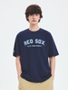 Áo Thun MLB Varsity Big Logo Overfit Short Sleeve T-Shirt Boston Red Sox Navy