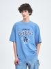 Áo Thun MLB Basic Big Logo Mega Overfit Functional Short Sleeve T-Shirt LA Dodgers Blue