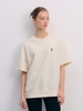 Áo Thun MLB Korea Basic Small Logo Man To Man Boston Red Sox Cream