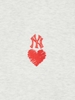 Áo Thun MLB Korea Heart Man to Man New York Yankees Grey