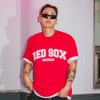 Áo Thun MLB Korea Varsity Logo Boston Red Sox L.Red