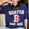 Áo Thun MLB Varsity Overfit Boston Red Sox Navy