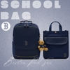 Balo MLB Korea [KIDS] Dia Mono Embossed School Bag Boston Red Sox Navy