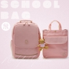 Balo MLB Korea [KIDS] Dia Mono Embossed School Bag New York Yankees Pink
