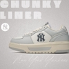 Giày MLB Korea Chunky Liner SL Saffiano New York Yankees Grey