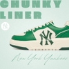Giày MLB Korea Chunky Liner New York Yankees Garden Green