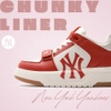 Giày MLB Korea Chunky Liner Mid Saffiano New York Yankees Red