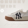 Giày MLB Korea Chunky Wide New York Yankees Cream