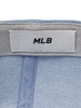 Nón MLB Korea Culsive Lettering Denim Color Block Unstructured Ball Cap New York Yankees Blue