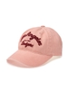 Nón MLB Korea Varsity Lettering Color Denim Unstructured Ball Cap LA Dodgers Pink
