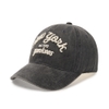 Nón MLB Korea Varsity Lettering Color Denim Unstructured Ball Cap New York Yankees Grey