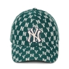 Nón MLB Korea Mono Classic Structure Ball Cap New York Yankees Green