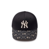 Nón MLB Korea Diamond Monogram Point Ball Cap New York Yankees Black