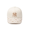 Nón MLB Korea Diamond Monogram Point Ball Cap New York Yankees D.Cream