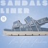 Sandals MLB Korea Liner Denim Mono New York Yankees Blue