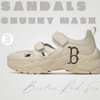 Sandals MLB Korea [Women's Size] BigBall Chunky Mask Boston Red Sox Beige