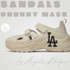 Sandals MLB Korea [Women's Size] BigBall Chunky Mask LA Dodgers Cream