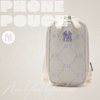 Túi MLB Korea Diamond Monogram Phone Pouch New York Yankees Ivory