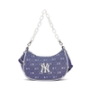 Túi MLB Korea Diamond Monogram Denim Jacquard Hobo Bag New York Yankees D.Navy