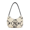 Túi MLB Diamond Monogram Fur Hobo Bag New York Yankees Cream