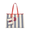 Túi MLB Ethnic Stripe Tote Bag Boston Red Sox L.Navy