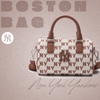 Túi MLB Korea Monogram Jacquard Boston Bag New York Yankees Brown