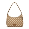 Túi MLB Monogram Jacquard Hobo Bag New York Yankees Beige 2021