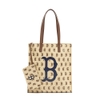 Túi MLB Monogram Tote Bag Boston Red Sox Beige