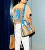 Túi MLB Monotive Coated Canvas Vertical Tote Bag Boston Red Sox Sand