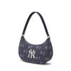 Túi MLB Korea Monogram Denim Hobo Bag New York Yankees Indigo