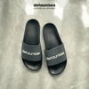 Dép quai ngang Slide Logo Detaunisex dập nổi đế PU đi mưa màu Xám - DEPU01