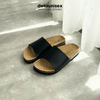 Dép Birken đế trấu nam nữ bảng ngang màu Đen - DETA12